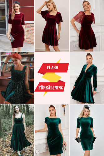Flash Försäljning Cocktail Festklänning i Sammet(1 st - slumpmässig stil och färg)