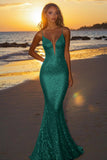 Glittrande Silver Backless Mermaid Lång formell klänning