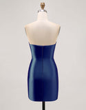Fuchsia Axelbandslös pärlstav Bodycon Homecoming Klänning med slits