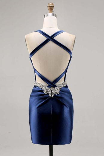 Korsett Satin Bodycon Mörkgrön Homecoming Klänning