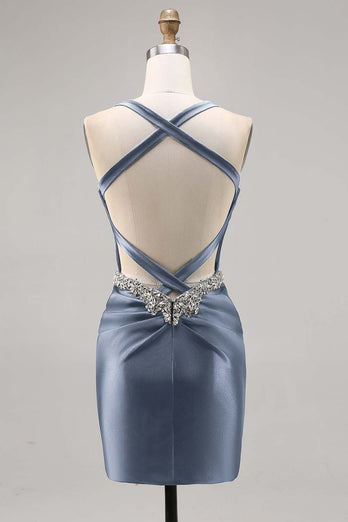 Korsett Satin Bodycon Mörkgrön Homecoming Klänning