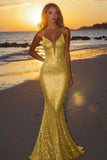 Glittrande Silver Backless Mermaid Lång formell klänning