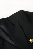 Black Peak Lapel dubbelknäppt satin damblazer