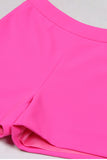 Fuchsia 3-delad dubbelknäppt kvinnor baldräkter