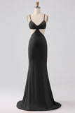 Spaghetti Straps Mermaid Backless Röd Balklänning