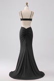 Spaghetti Straps Mermaid Backless Röd Balklänning