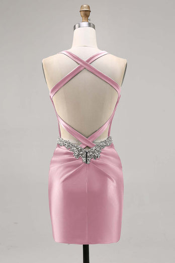 Korsett Satin Bodycon Mörkgrön Homecoming Klänning