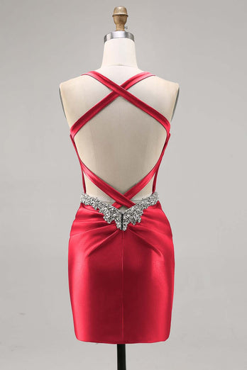 Korsett Satin Bodycon Mörkgrön Homecoming Klänning