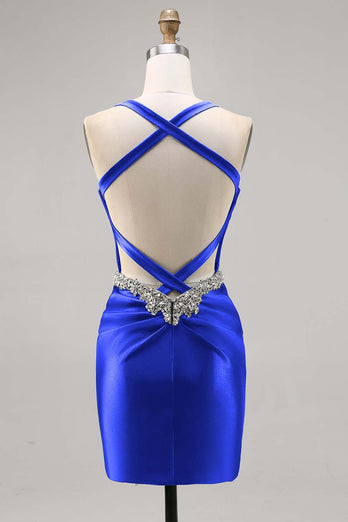 Korsett Satin Bodycon Mörkgrön Homecoming Klänning