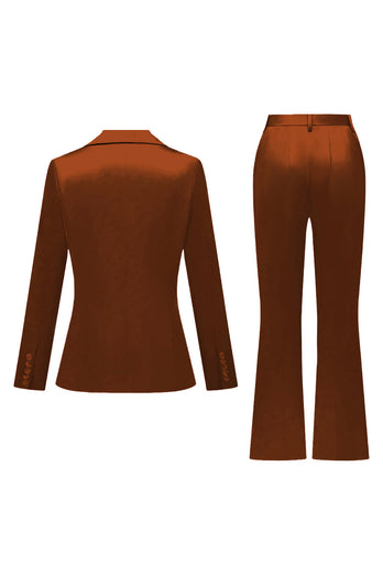 Grå Rosa Topp Kavajslag Satin Slim Fit Kvinnor Kostymer