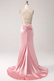 Rouge Mermaid Spaghetti Straps Lång Balklänning