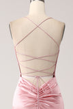 Rouge Mermaid Spaghetti Straps Lång Balklänning