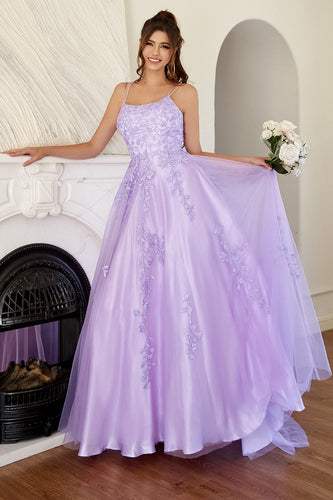 Lavendel A-linje Balklänning