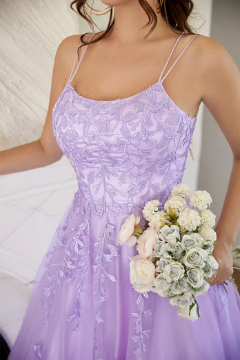 Lavendel A-linje Balklänning