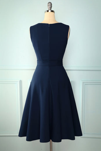 Mörkgrön Plus Size Vintage Swing klänning