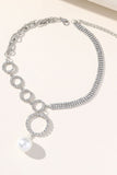 Silver Gnistrande Strass Choker Halsband