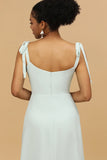 Mint Chiffon Bridesmaid Klänning med slits
