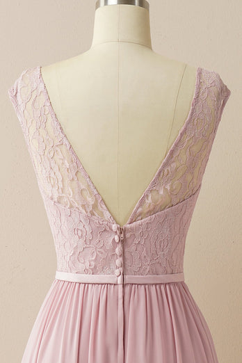 Blush Long Chiffong & Lace Festklänning