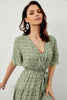 Load image into Gallery viewer, Tryck grön sommar boho klänning