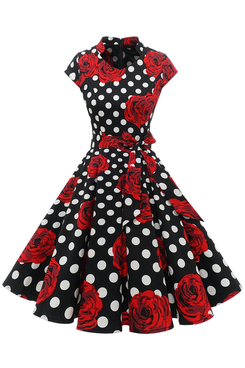 Röd Prickig Blommig Vintage Kläder