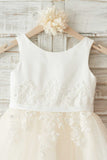 Flickor Bambi Elfenben Broderie Anglaise Tulle Klänning