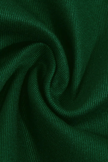 Grön V-ringning Kort Ärm 50 Tals klänning