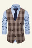 Lapel Brun herrväst