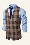 Lapel Brun herrväst