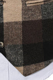 Lapel Brown herrdräkt check väst