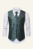 Enkelknäppt slim fit print herrdräktväst