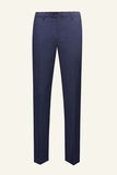Mörkblå pinstriped 3 stycken män bröllopsdräkter