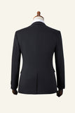 Black Peaked Lapel 3-delad herrdräkt smoking