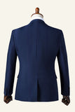 Navy Notched Lapel 3-delad herrdräkt