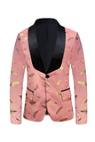 Turkos Jacquard Sjal Lapel Herrbal Kavaj