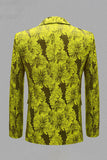 Grå Silver Jacquard Peak Lapel Herrbal kavaj
