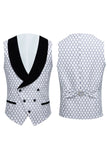 Biege Dots Jacquard 2 Piece Mäns baldräkter
