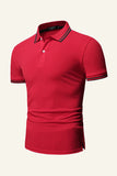 Marinblå Slim Fit Kortärmat Polotröja