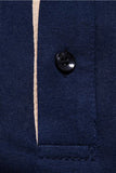 Marinblå Ränder Broderi Kortärmad Polotröja