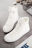 Vit spänne High Top Canvas Sneakers