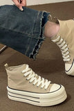Lätta Khaki Platform High Top Canvas Sneakers