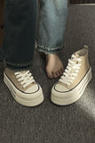 Lätta Khaki Platform High Top Canvas Sneakers