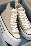 Lätta Khaki Platform High Top Canvas Sneakers