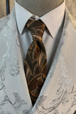 Vit Peak Slag Jacquard 2-delade herrdräkter