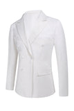 Vit Jacquard Dubbelknäppta 2-delade Herrdräkter