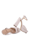 Elfenben Chunky Heeled Ankelrem Plattform Sandal