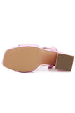 Elfenben Chunky Heeled Ankelrem Plattform Sandal