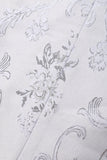 Vit Blommig Jacquard Peak Slag Män Balkostymer