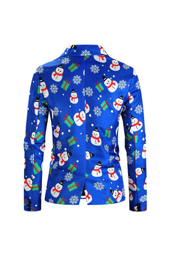 Blå snögubbe tryckta 3-delade julkostymer för män