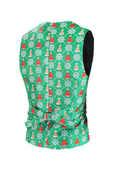 Grön julgran enkelknäppt kostymväst för män