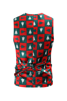 Röd julgran kostymväst för män